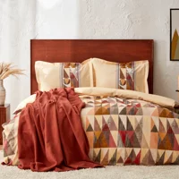 Karaca Home Franela Pamuk Dört Mevsim 200 x 220 cm Desenli Çift Kişilik Nevresim Takımı Kiremit