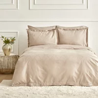 Karaca Home White Collection Lush Pamuk Dört Mevsim 200 x 220 cm Desenli Çift Kişilik Nevresim Takımı Bej