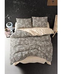 Cozy Home Labirent Pamuk Dört Mevsim 200 x 220 cm Desenli Çift Kişilik Nevresim Takımı Gri
