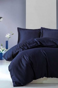 Cotton Box Elegant Pamuk Dört Mevsim 200 x 220 cm Çift Kişilik Nevresim Takımı Lacivert