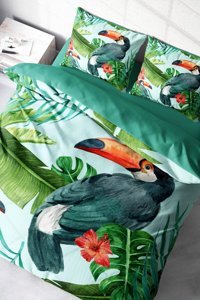 Mono Home Birdie Pamuk Dört Mevsim 200 x 220 cm Desenli Çift Kişilik Nevresim Takımı Yeşil