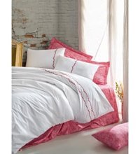 Cotton Box Coco Pamuk Dört Mevsim 200 x 220 cm İşlemeli Çift Kişilik Nevresim Takımı Pembe