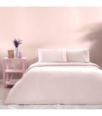Taç Basic Pamuk Dört Mevsim 200 x 220 cm Çift Kişilik Nevresim Takımı Pudra