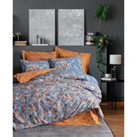 Cotton Box Alekra Pamuk Dört Mevsim 200 x 220 cm Desenli Çift Kişilik Nevresim Takımı Hardal
