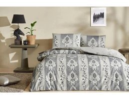 Taç Edwina Pamuk Dört Mevsim 200 x 220 cm Desenli Çift Kişilik Nevresim Takımı Gri