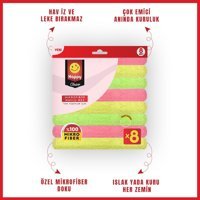 Happy Clean 2x8'li Mikrofiber Temizlik Bezi