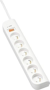 Belkin F9E600FR1M 6'lı 1 metre USB Kablolu Çiftli Akım Korumalı Priz