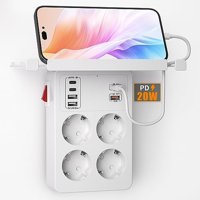 Kiykzi 4'lü 6'lı USB Kablolu Çiftli Akım Korumalı Priz