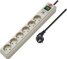 Brennenstuhl 6'lı USB Kablolu Çiftli Akım Korumalı Priz
