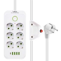 Vea VE-21564 6'lı 1.5 metre 4'lü USB Kablolu Çiftli Akım Korumalı Priz