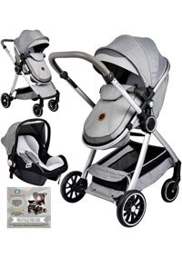 Baby Home 990 Neo Çift Yönlü Katlanabilir 360 Derece Dönen Tam Yatar Travel Sistem Bebek Arabası Gri
