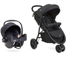 Joie Litetrax 3 Katlanabilir Tek Elle Kapanan 360 Derece Dönen Tam Yatar Travel Sistem Bebek Arabası Siyah