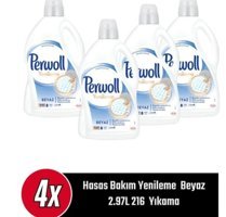 Perwoll Yenileme Çiçek Cazibesi Beyazlar İçin 216 Yıkama Sıvı Deterjan 4x2.97 lt