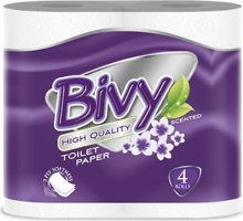Bivy 2 Katlı Kokulu Renkli 4'lü Rulo Tuvalet Kağıdı