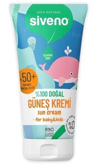 Siveno 50 Faktör Hassas Ciltler İçin Suya Dayanıklı Parabensiz Bebek Yüz ve Vücut Güneş Kremi 50 ml
