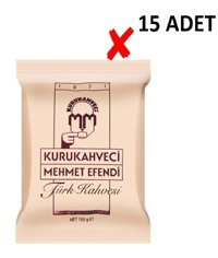 Kurukahveci Mehmet Efendi Sade Orta Kavrulmuş Türk Kahvesi 15x100 gr