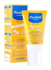 Mustela 50 Faktör Hassas Ciltler İçin Yağsız Suya Dayanıklı Parfümsüz Bebek Yüz ve Vücut Güneş Losyonu 40 ml