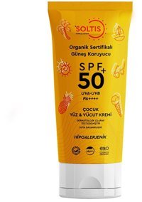 Soltis Organik 50 Faktör Tüm Ciltler İçin Suya Dayanıklı Parfümsüz Parabensiz Bebek Yüz ve Vücut Güneş Kremi 100 ml