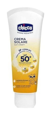 Chicco 50 Faktör Hassas Ciltler İçin Suya Dayanıklı Parfümsüz Parabensiz Bebek Yüz ve Vücut Güneş Kremi 75 ml