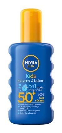 Nivea Sun 50 Faktör Tüm Ciltler İçin Yağsız Suya Dayanıklı Parabensiz Bebek Yüz ve Vücut Güneş Kremi 200 ml
