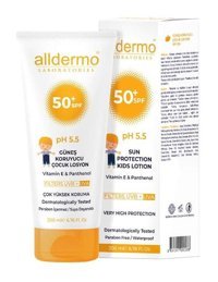 Alldermo 50 Faktör Tüm Ciltler İçin Parabensiz Bebek Yüz ve Vücut Güneş Losyonu 200 ml