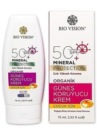 BioVision 50 Faktör Hassas Ciltler İçin Suya Dayanıklı Parfümsüz Parabensiz Bebek Yüz ve Vücut Güneş Kremi 75 ml