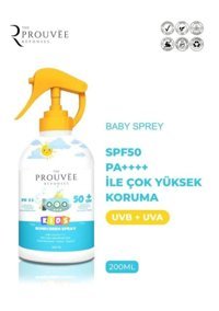 The Prouvée Réponses 50 Faktör Tüm Ciltler İçin Suya Dayanıklı Parabensiz Bebek Yüz ve Vücut Güneş Kremi 200 ml