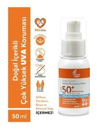 Organik Baby 50 Faktör Hassas Ciltler İçin Parabensiz Bebek Yüz ve Vücut Güneş Kremi 50 ml