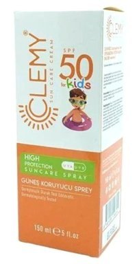 Clemy 50 Faktör Tüm Ciltler İçin Suya Dayanıklı Bebek Yüz ve Vücut Güneş Kremi 150 ml