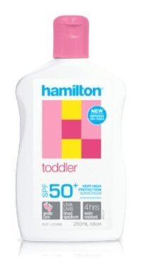 Hamilton Toddler 50 Faktör Hassas Ciltler İçin Yağsız Suya Dayanıklı Parfümsüz Bebek Yüz ve Vücut Güneş Losyonu 250 ml