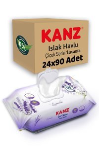 Kanz Lavanta 90 Yaprak 24'lü Paket Islak Mendil