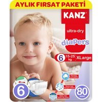 Kanz Ultra-Dry Diapers 6 Numara Cırtlı Bebek Bezi 80 Adet