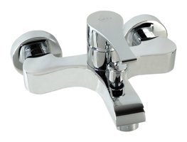 Gpd Atros Mbb65 Krom Çift Delikli Aç Kapa Yarı Ankastre Kare Banyo Bataryası Gümüş
