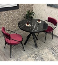 By Orhan Güzel Metal İkili Bahçe Koltuğu Açık Bordo