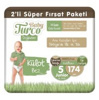 Baby Turco Doğadan 5 Numara Organik Külot Bebek Bezi 174 Adet