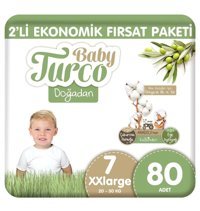 Baby Turco Doğadan 7 Numara Organik Cırtlı Bebek Bezi 2x80 Adet