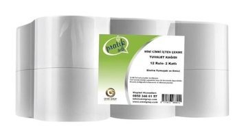 Pratiksoft Mini Cimri 2 Katlı İçten Çekmeli 12'li Rulo Tuvalet Kağıdı