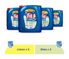 Pril Elma - Limon Kokulu El Bulaşık Deterjanı 4x4 lt