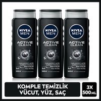 Nivea Aktif Karbonlu Duş Jeli 3x500 ml