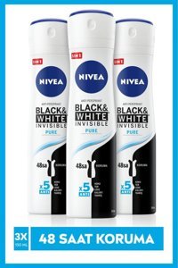 Nivea Invisible Black&white Pure Sprey Kadın Deodorant 3x150 ml
