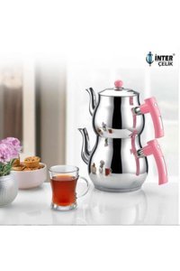 İnter Celik Mercan Çelik Çaydanlık Pembe
