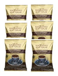 Nuri Toplar Sade Orta Kavrulmuş Türk Kahvesi 6x100 gr