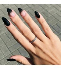 Tips Art Parlak 24'lü Oval Siyah Kısa Takma Tırnak