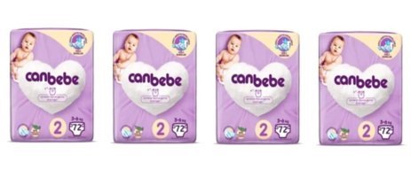 Canbebe Fırsat Paketi Mını 2 Numara Bantlı Bebek Bezi 4x72 Adet