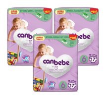 Canbebe Junior 6 Numara Cırtlı Bebek Bezi 3x17 Adet