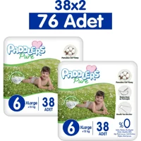 Paddlers pure 6 Numara Bantlı Bebek Bezi 2x76 Adet