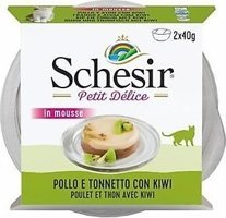 Schesir Petit Delice Tavuklu ve Ton Balıklı Yetişkin Yaş Kedi Maması 2x40 gr