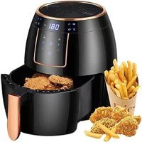 Tenglan Airfryer 5.5 lt Tek Hazneli Led Ekranlı Yağsız Sıcak Hava Fritözü Siyah