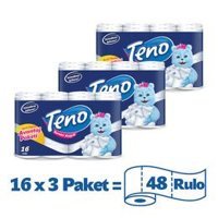Teno 2 Katlı 3x16'lı Rulo Tuvalet Kağıdı