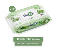 Silyon Aloe Vera 90 Yaprak 12'li Paket Islak Mendil